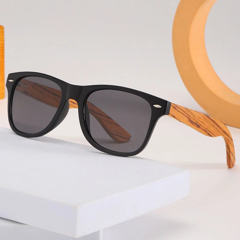 Bamboo Glasses Fashion Sunglasses for Men and Women with Color Film Fur Bamboo Foot Frame PC Lens Frame Sun Glasses