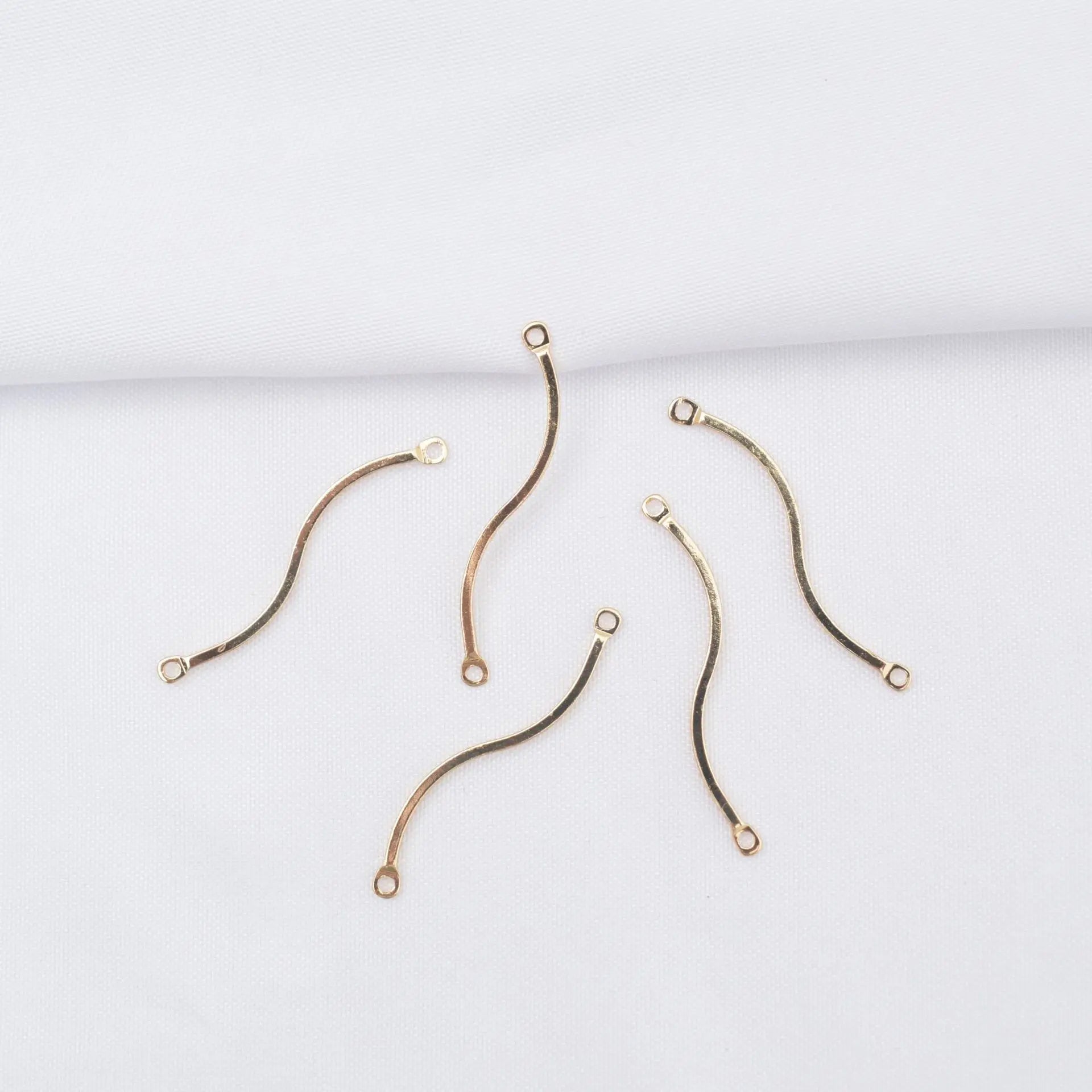Many Years Factory Supply 14k Gold Filled Wave Double Hanging Earring Earring Connecting Rod for Jewelry Kits