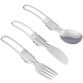 In Stock Hot Selling Portable Stainless Steel Cutlery Camping Flatware Sets Metal Folding Cutlery