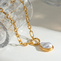 Wholesale Fashion Pearl Necklace Set Trendy Stainless Steel Link Chain with Star Shape Gold Jewellery