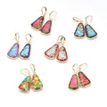 Beautifully Designed Bohemian Earrings Rainbow Colored Gemstone Pendant Earrings