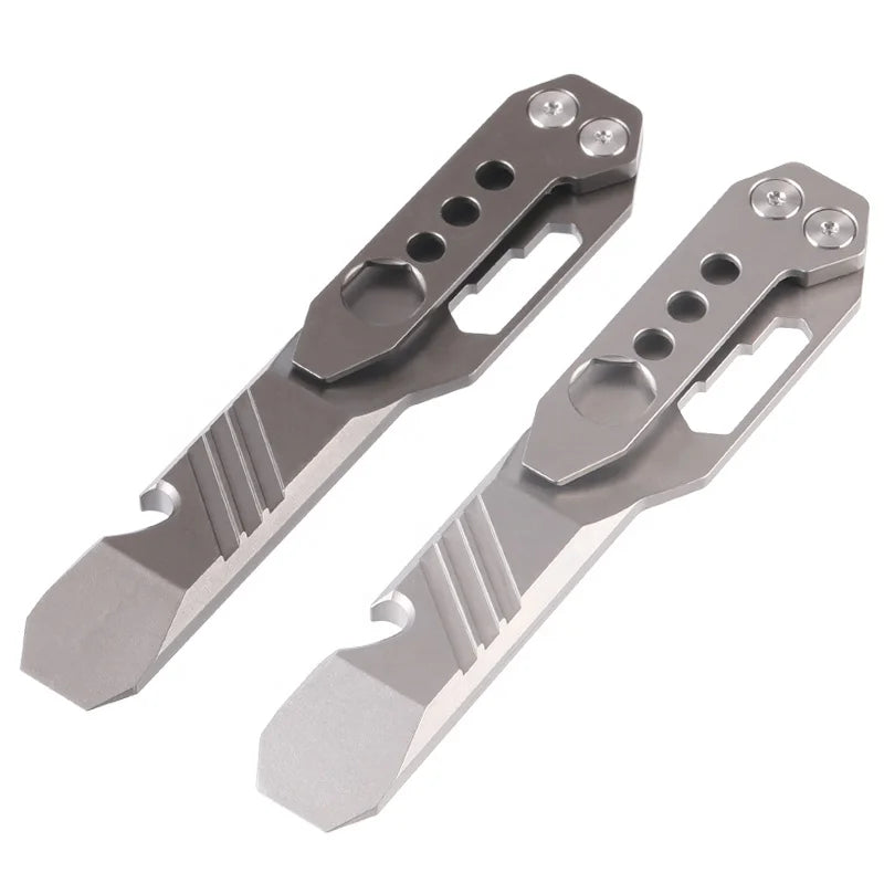 Titanium Pry Bar Crowbar Nail Outdoor Survival With Pocket Clip Large Heavy Duty Lever EDC Multi-Function Tool by Hamans