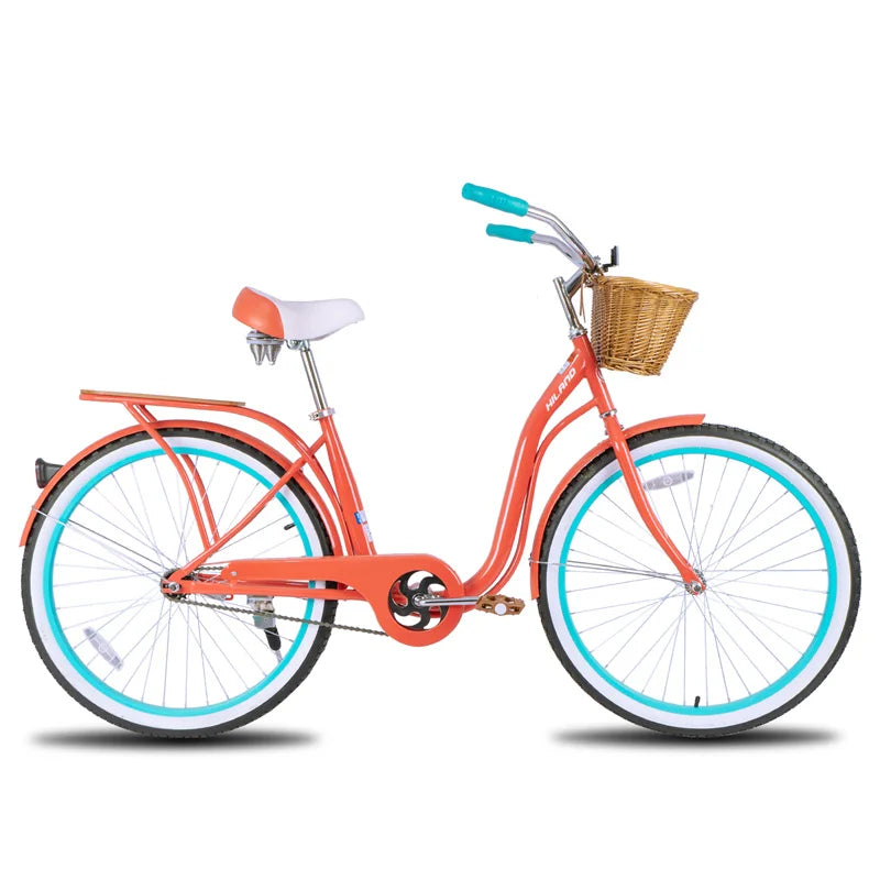 JOYKIE New Design 26 Inch City Cruiser Bike Fixed Gear Bike Steel Frame Beach Cruiser Bicycle for Female