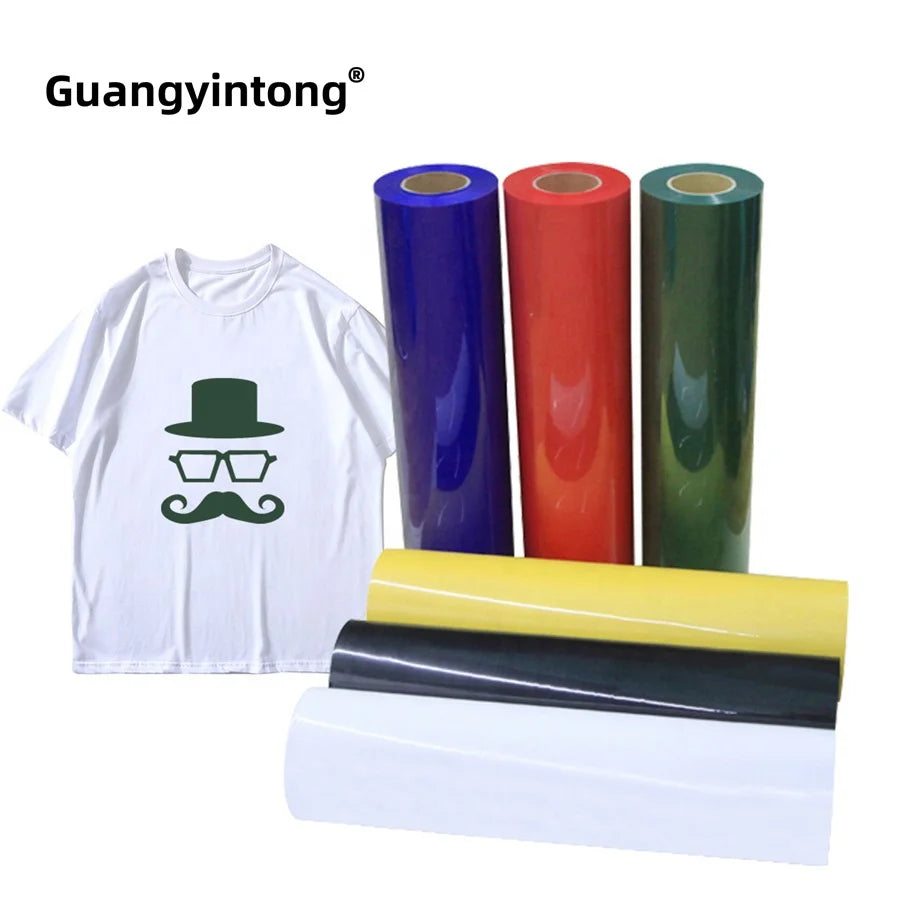 Guangyintong Pu Htv Vinyl Transfer Flim Sheets Cheap Iron on Vinyl Printed Heat Press Best Htv Vinyl