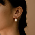 EManco Natural Freshwater Pearl Dangle Earrings 316L Stainless Steel Gold Color Earrings for Women Gift Wholesale