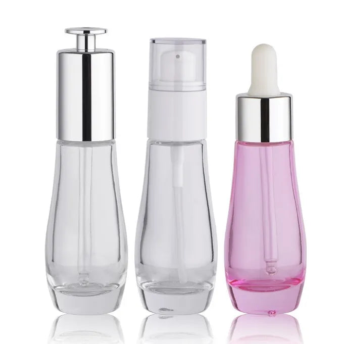 Unique Design Gutterball Shape Refill Serum Glass Bottle 30ml Empty Cosmetic Packaging Glass Dropper Bottle for Skincare Serum