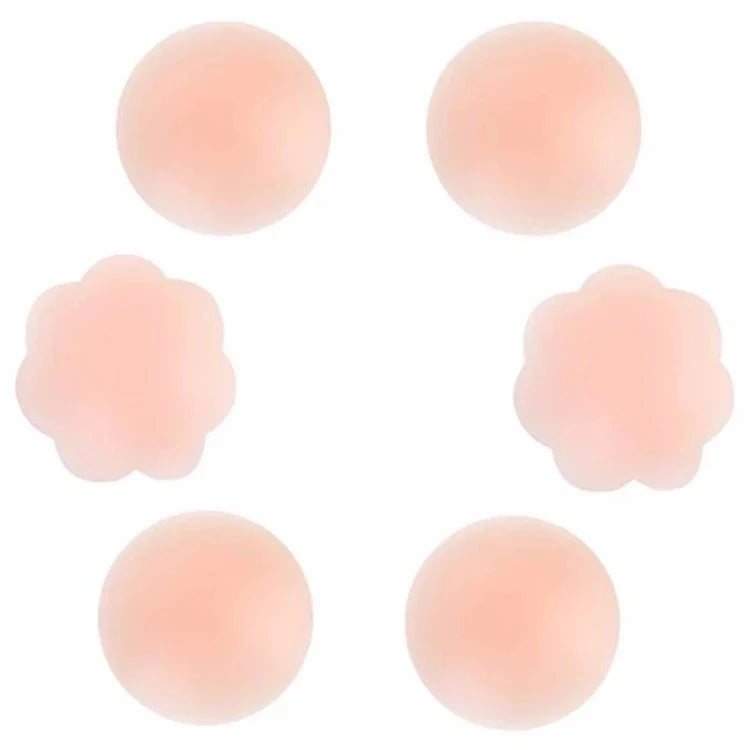 Women Nippleless Cover Reusable Adhesive Silicone Nipple Covers Round Shape