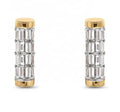 Milskye Chic Modern Fashion Fine Jewelry for Girls 925 Silver 18k Yellow Gold Rotate Zircon Stud Earrings