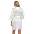 Wholesale Custom Bride Bridesmaid Logo Short Summer Home Nightgown Bath Robes Women Bridal Satin Bathrobe Wedding Party Events