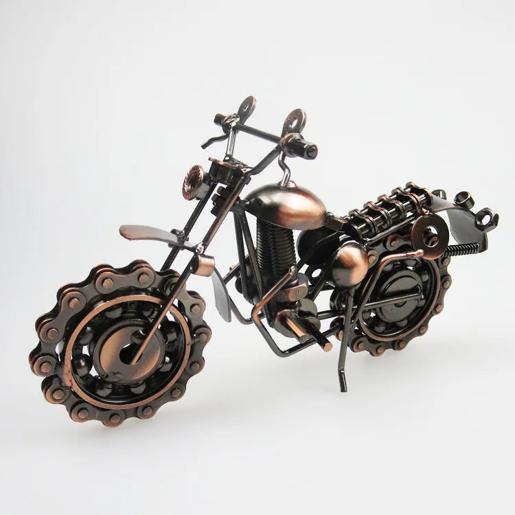 Retro Motorcycle Model Iron Decoration Metal Handicrafts Antique Home Decoration Large Iron Motorcycle Creative Gifts