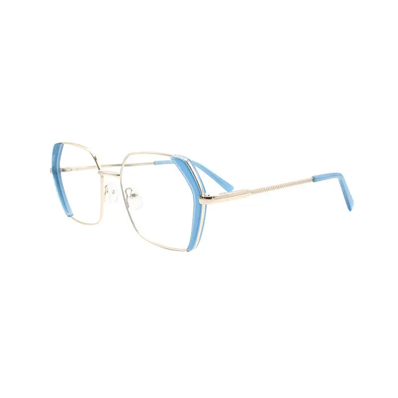 Wholesale Irregular Polygonal Glasses Metal Acetate Eyewear Frame Blue Light Blocking Fashion Optical Glasses for Women
