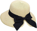 Sun Hats for Women Panama Big Straw Wide Brim Summer UPF 50+ Women Lightweight Foldable Packable Beach Hat