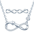 925 Silver Necklace Stud Earrings Infinity Lazy Cat Jewellery Sets