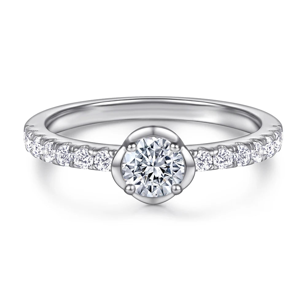 Classic Silver Rings Jewelry Women Rhodium Plated 925 Sterling Silver Plated Zirconia Luxury Ring Silver Jewelry