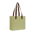 Custom Design Recyclable Kraft Paper Luxury Garment Tote Gift Bags Long Rope/Ribbon Zipper Closure Foldable Leather Accents