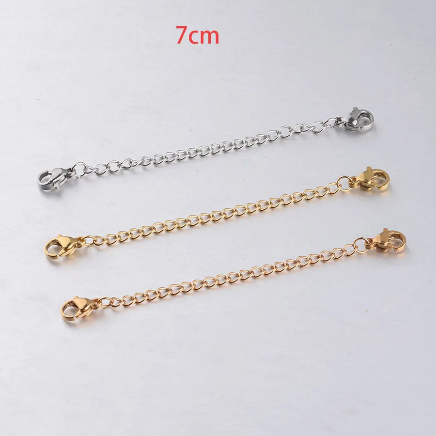Wholesale 7cm Double-Headed Lobster Buckle Tail Chain Stainless Steel Extension Chain for Necklace Bracelet Jewelry Making
