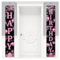 Custom Designed Eco-Friendly Polyester Happy Birthday Porch Sign Promotional Door Banner Fiberglass Flagpole for Outdoor/Indoor