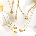 Fashion Jewelry Necklace Custom Jewelry Stainless Steel Gold Plated Chunky Heart Necklace for Women for Party