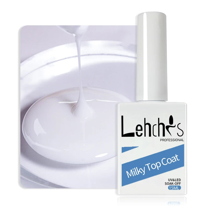 High Quality Milk White UV LED Curing Shiny Nail Gel Polish Designer Style Top Coat Bottle