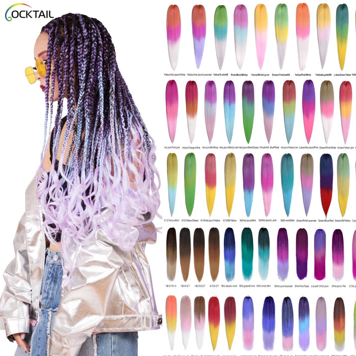 Hotwater Braiding Hair Kids Private Label Pre Stretch logo Customize Designs Prestretched Braiding Hair All Colors with Label