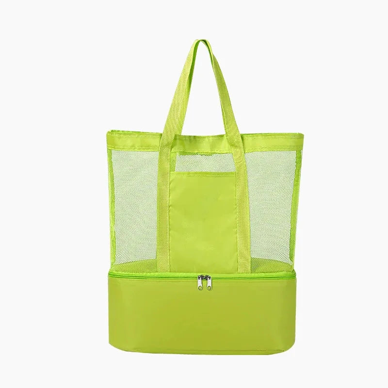 Travel Mesh Beach Tote Bag with Lunch Bag for Women