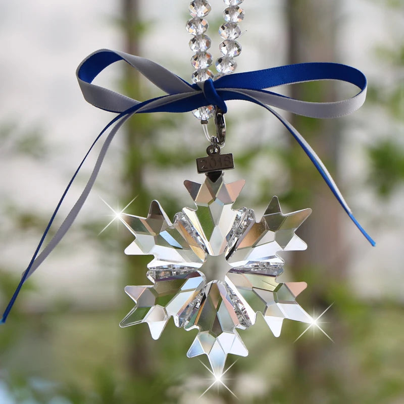 K9 Crystal Snowflake Pendant for  Christmas Ornament Hanging Car Decor