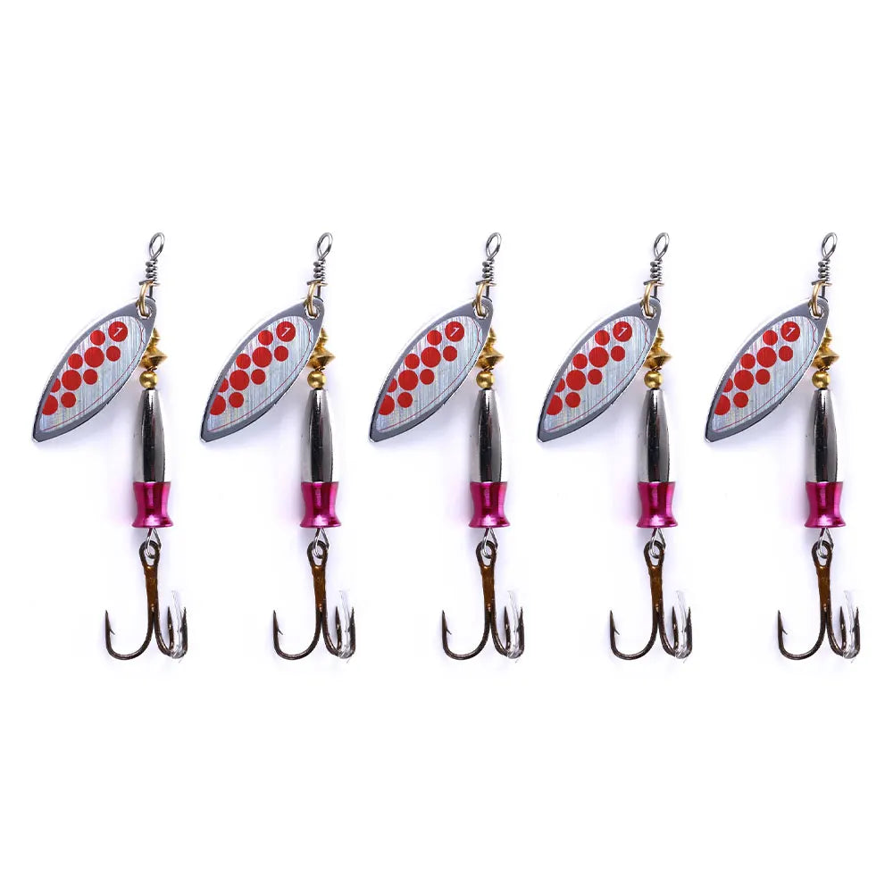Wholesale 7.5cm 7.2g Metal Spinner Baits Spoon Fishing Lures with Rotating Sequin