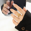 Customized Unique Artistic Texture Irregular Texture Retro Style Lava Personalized Opening Rings for Girls Party