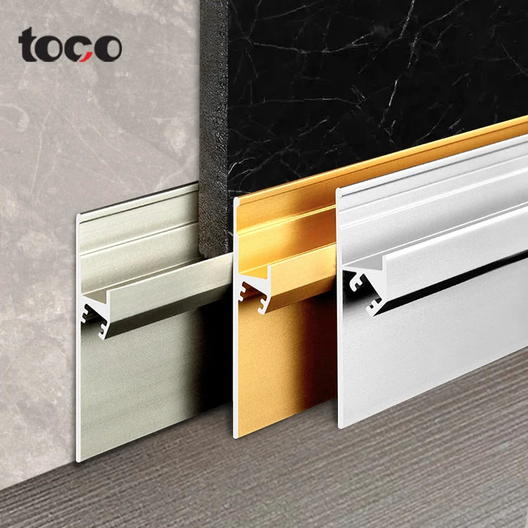 TOCO Aluminum Skirting Board With Led Strip Customized Aluminum Multi-color Accessories Lighting Home Decoration
