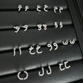 Wholesale Sweet Simple Stackable Earrings Cubic Zircon Stud Earrings Meaningful Arabic Letters Earrings Gifts for Women