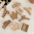 New Design Fashion Solid Colors Elegant Geometric Flower Hair Claw Clips Big Matte Hair Claw Clamps for Woman Girls Thick Hair