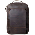 Original Retro Full Grain First Layer Leather Mens Business 15 Inch Laptop Knapsack Backpack
