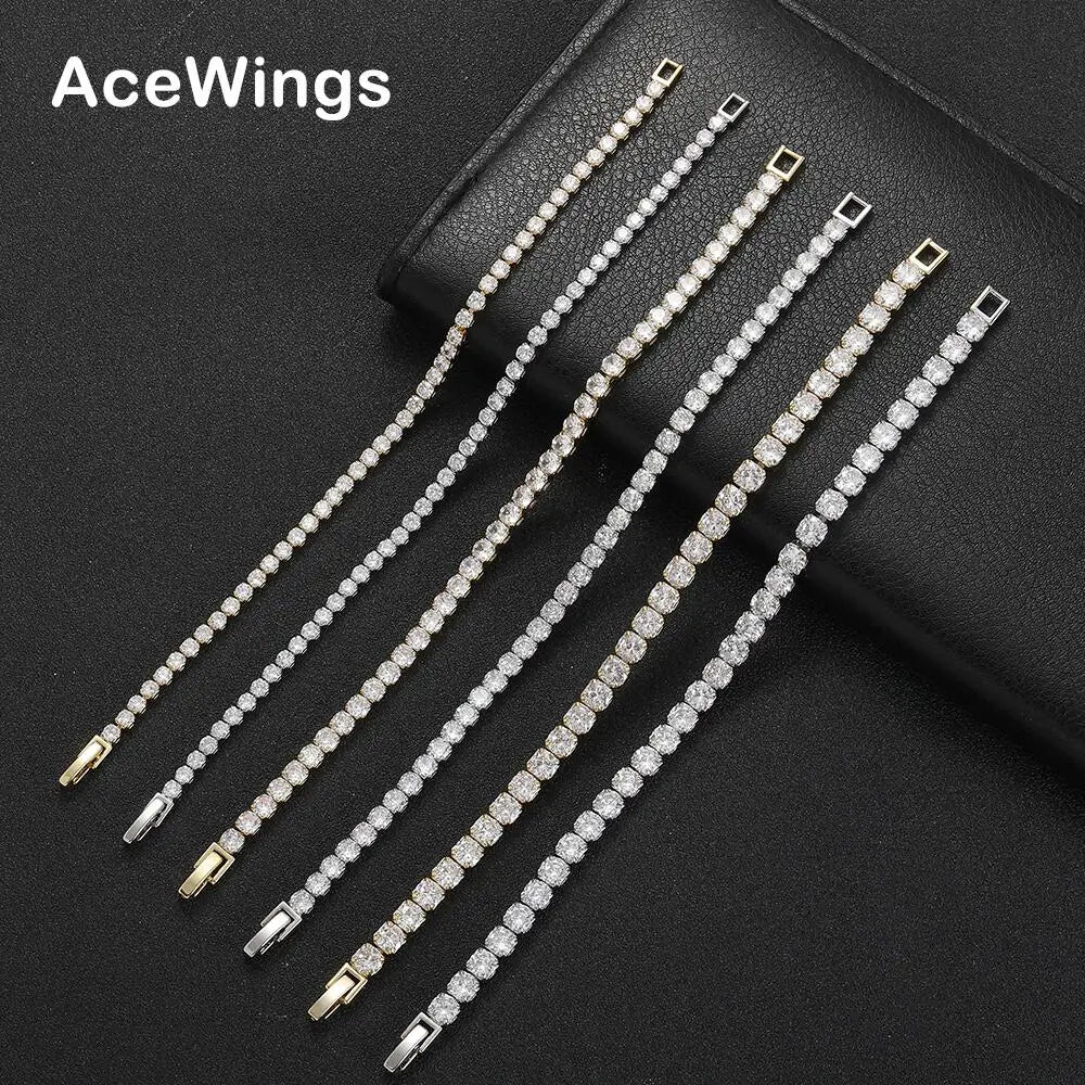 BB130 Cheap Style 3mm 4mm 5mm  Brass Zircon Tennis Bracelet Hip Hop Jewelry Gold Silver Men CZ Bracelet Iced Out