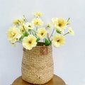 O-X669 Wholesale Real Touch Artificial Lisianthus Flower Yellow White Silk Flowers Arrangement for Home Wedding Decorations