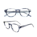 Vintage Italy Acetate Classic Print Round Eyewear Frames Optical Sustainable Lightweight for Unisex Adults