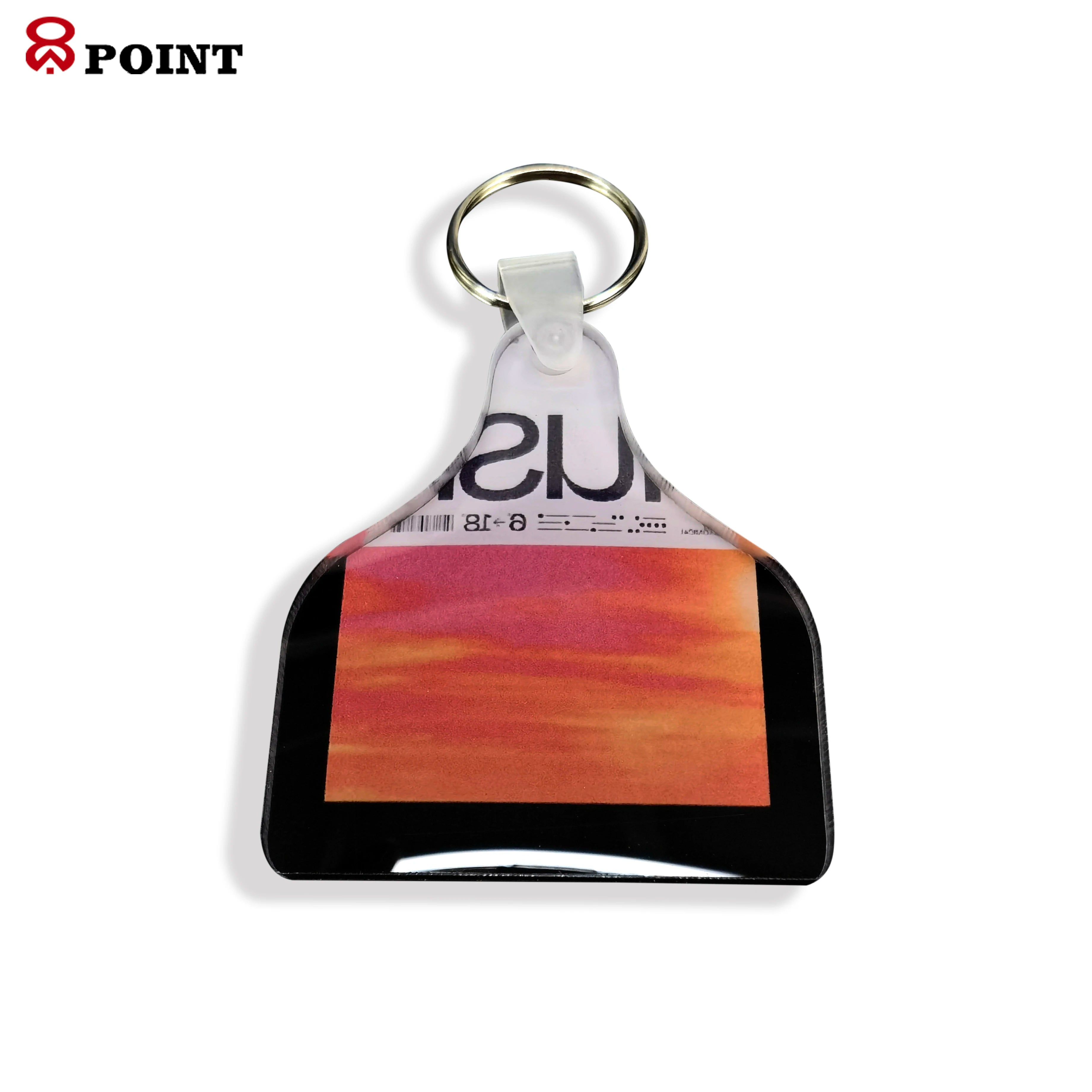 8Point Sublimation Acrylic Material Blank Keychain Single-sided Printing Plexiglass Pendant Factory Direct Sales
