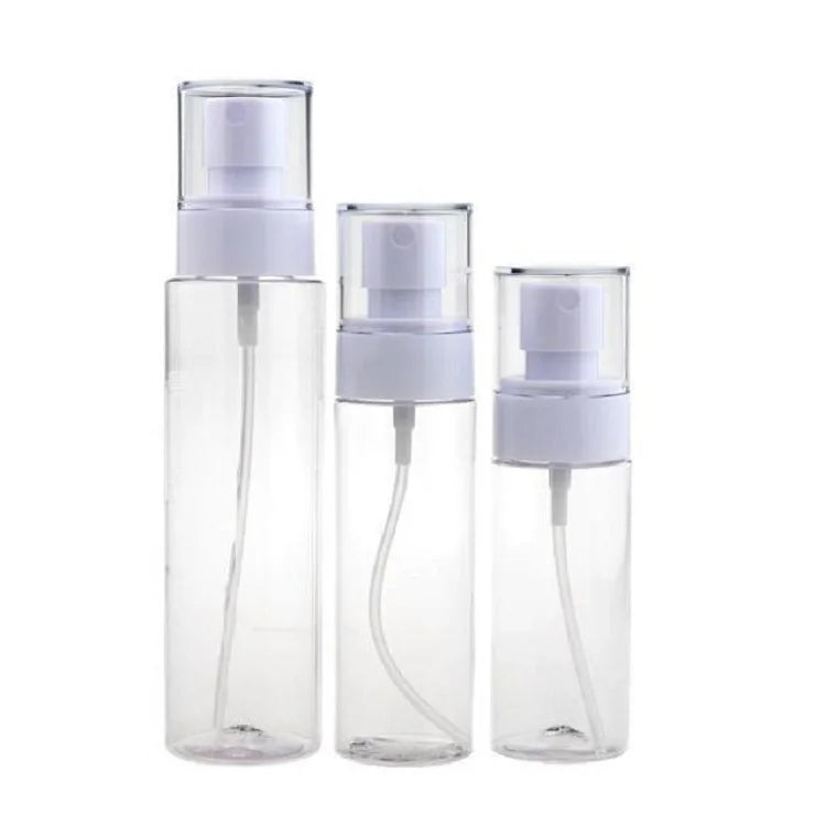 Mist Spray Bottle 60ml 80ml 100ml 120ML Transparent PET Plastic Refillable Cosmetic Skincare Toner Sprayer Bottle