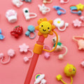 Reusable PVC & Silicone Straw Cover Cute Dust Toppers Splash Proof Drinking Straw Topper