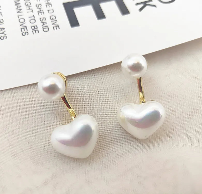 New Arrival Freshwater Pearl Heart Earrings Girls Jewelry for Women Korean Style Jewelry
