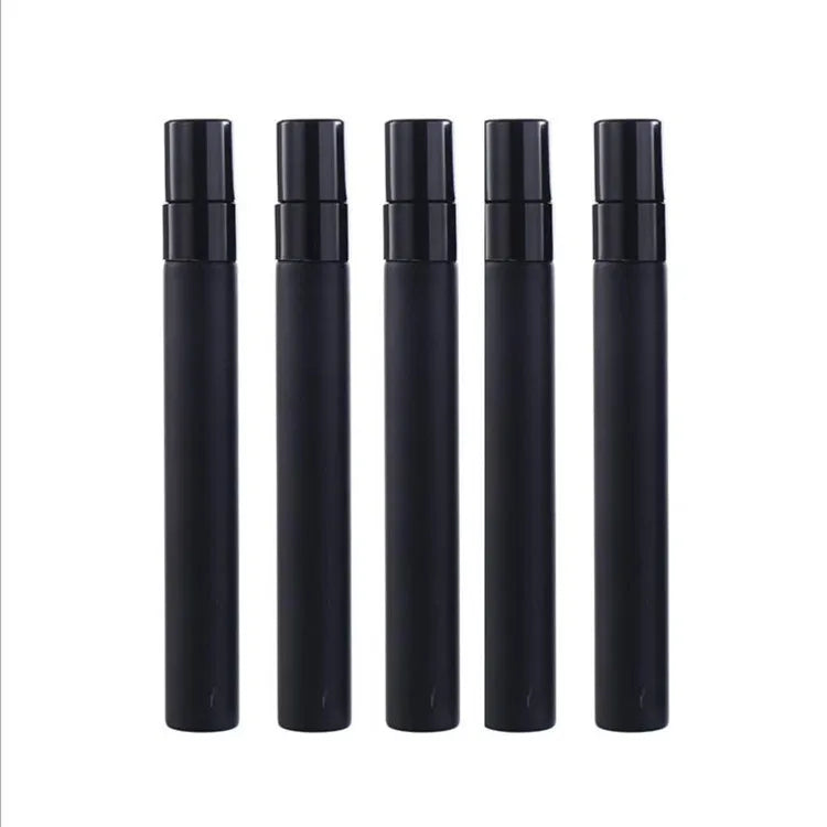 10ml Matt Black Frosted Glass Spray Bottle Fine Mist Atomizers Empty Refillable Perfume Vials Travel Portable Sample Container