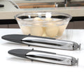 High Broad Durable Lightweight Stainless Steel & Nylon Customizable BBQ Tongs for Kitchen Cooking Buffet Turning Food Grilling