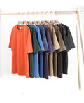 Wholesale 300g 100% Cotton Terry Solid Yarn Dyed Formal Blank O-Neck Oversized Short Sleeve Unisex T-Shirt