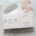 15*15cm Hardcover Folio Wedding Invitation Card Pocketfold Invitations with Silver Foil Text and Envelope MegaBDM