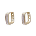 Women's Trendy 925 Sterling Silver Geometric Square Shaped Earrings Hoops Minimalist Style for Gift