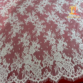 High- End Chemical Polyester French Fancy Bridal Cord Lace Fabric XM-FL0115-1