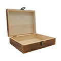 Rustic Men's Birthday Gift Wooden Belt Box Burnt Finish Rectangle Hinged Wooden Jewelry Display Storage Sundries Box