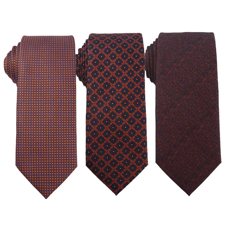 Brand Quality Men's Modern Fine Stripe Floral 7.5 cm Polyester Embroidered Formal Business Suit Necktie