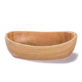 Rubberwood Eco-friendly Sushi Serving Boat Plate & Tray for Hotel Restaurant Camping Use-Custom Carved Wood Design