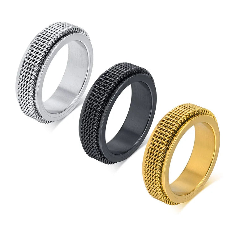Good Quality Tungsten Steel Ring Stainless Steel Rotating Rings for Mens