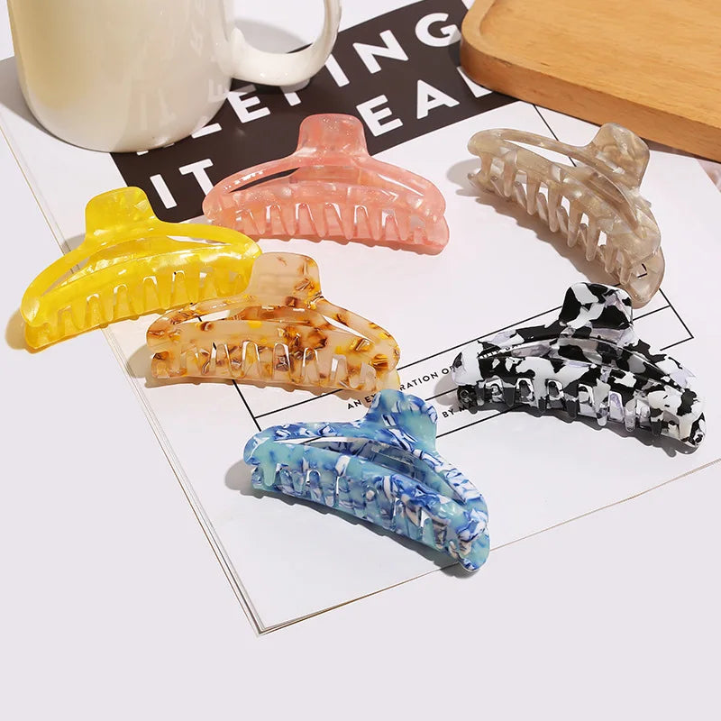 French Big Large Oversized Colorful Hair Clamps Accessories Acrylic Hair Claw Clips